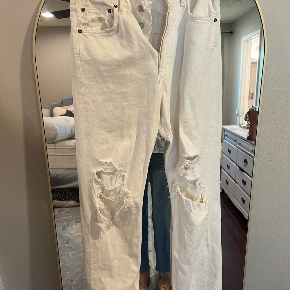 Agolde White Boyfriend Jeans